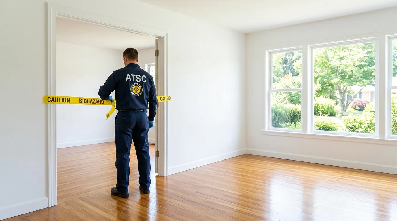 Certified biohazard cleanup crew performing Trauma Scene Cleanup in North Olmsted